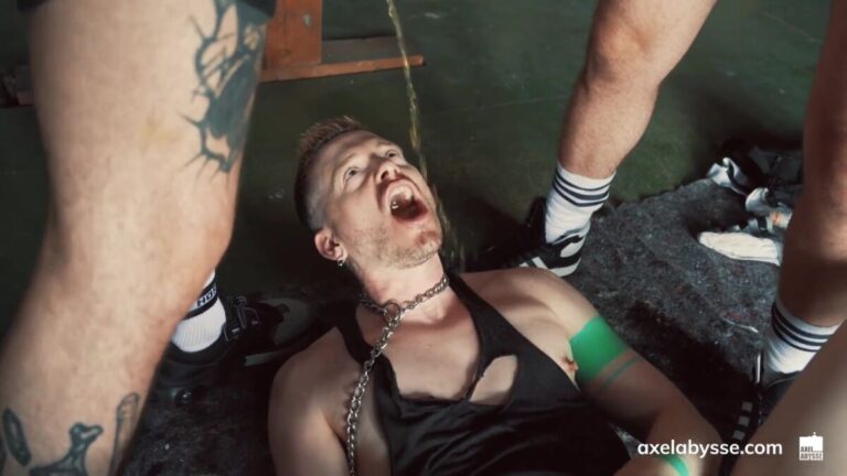 FetishDomBerlin Pisses On Axel Abysse & Punches Him